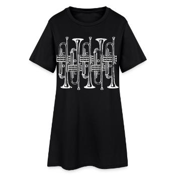 Trompette - Robe T-shirt Femme - noir - Devant