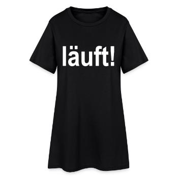 Läuft! Textdesign Kontrast - Frauen T-Shirt-Kleid - Schwarz - Vorne