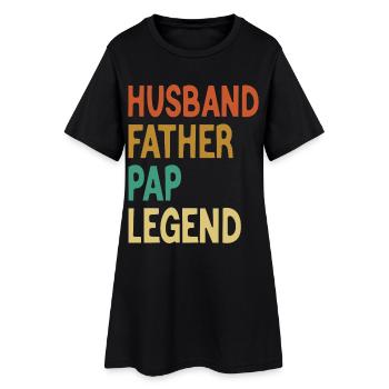 Mari Père Papa Légende Fête des Pères - Robe T-shirt Femme - noir - Devant