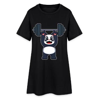 Panda Bodybuilder Barbell Bodybuilding - Robe T-shirt Femme - noir - Devant