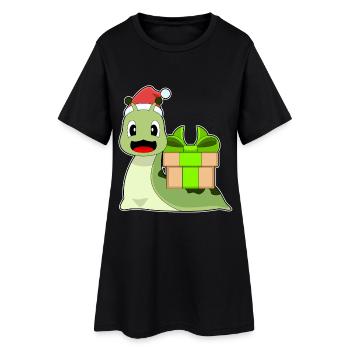 Paquet de Noël Escargot - Robe T-shirt Femme - noir - Devant