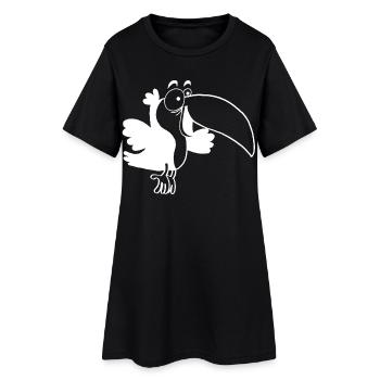 Oiseau toucan blanc - Robe T-shirt Femme - noir - Devant