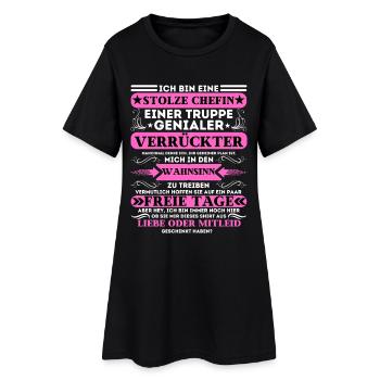 FIER PATRON D’UNE TROUPE DE FOUS INGÉNIEUX - Robe T-shirt Femme - noir - Devant