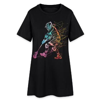Croquis du joueur de crosse - Robe T-shirt Femme - noir - Devant
