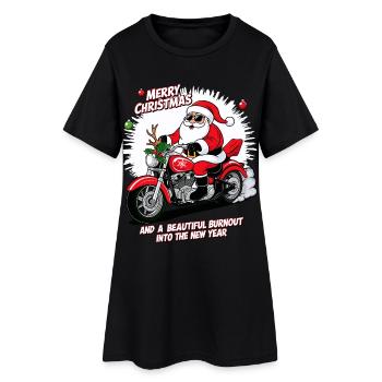 Père Noël à bascule - Robe T-shirt Femme - noir - Devant