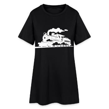 Graphiques de locomotive à vapeur - Robe T-shirt Femme - noir - Devant