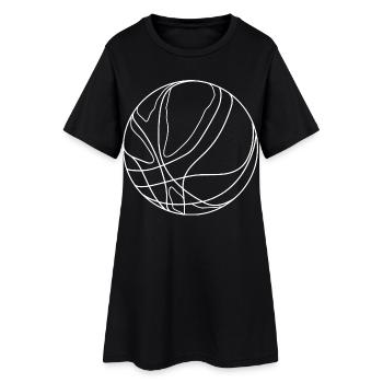 Dessin de ballon de basket-ball - Robe T-shirt Femme - noir - Devant