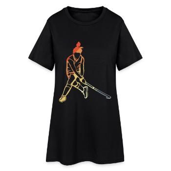 Garçon de hockey - Robe T-shirt Femme - noir - Devant