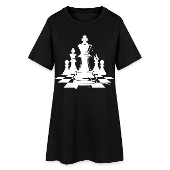 Dessin de pièces d’échecs - Robe T-shirt Femme - noir - Devant
