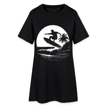 Surfeur - Robe T-shirt Femme - noir - Devant