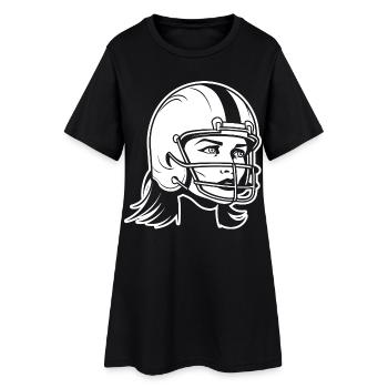 American Footballspielerin - Frauen T-Shirt-Kleid - Schwarz - Vorne