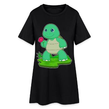 Fleur de tortue - Robe T-shirt Femme - noir - Devant