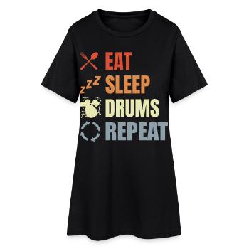 Routine de tambour - Robe T-shirt Femme - noir - Devant