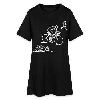 Natation Cyclisme Course à pied - Robe T-shirt Femme - noir - Devant