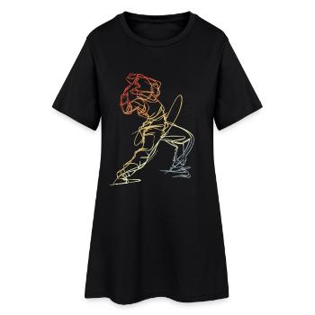 Breakdancer Skizze - Frauen T-Shirt-Kleid - Schwarz - Vorne