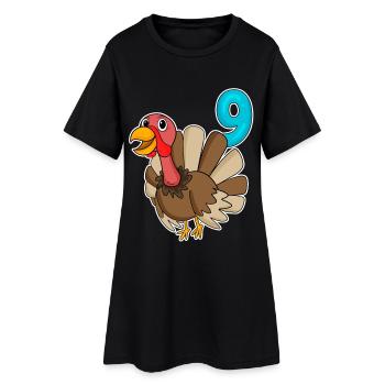 Motif 9ème Anniversaire Turquie - 9 ans - Robe T-shirt Femme - noir - Devant