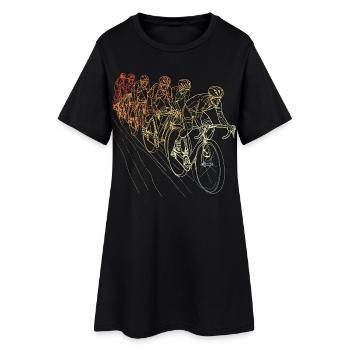 Cyclist Sketch Vintage - Women’s T-Shirt Dress - black - Front