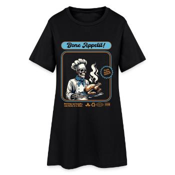 Cuisinier de dinde squelette - Robe T-shirt Femme - noir - Devant