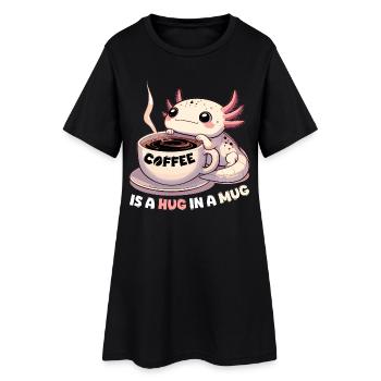 Axolotl Coffee Hug Mug Gift - Women’s T-Shirt Dress - black - Front