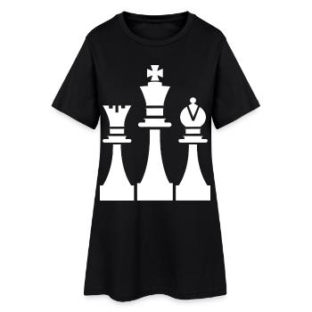 Dessin de pièces d’échecs - Robe T-shirt Femme - noir - Devant