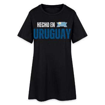 Fabriqué en Uruguay, fierté uruguayenne - Robe T-shirt Femme - noir - Devant