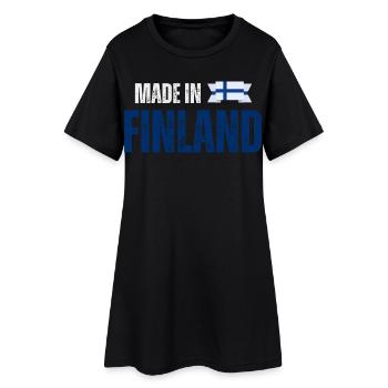 Made in Finland, finnischer Stolz - Frauen T-Shirt-Kleid - Schwarz - Vorne