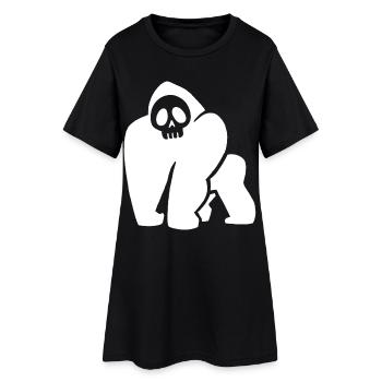 Crâne de gorille blanc - Robe T-shirt Femme - noir - Devant