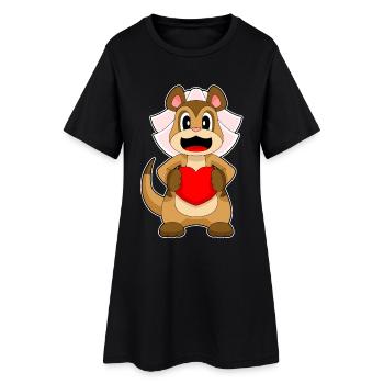 Meerkat Bridal Heart Wedding - Women’s T-Shirt Dress - black - Front