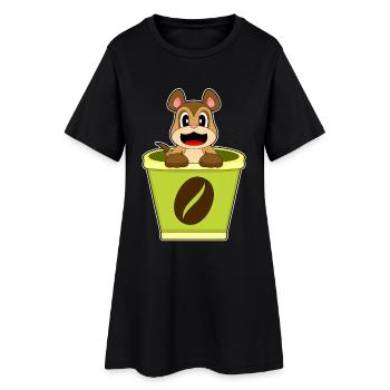 Café suricate à emporter Tasse - Robe T-shirt Femme - noir - Devant