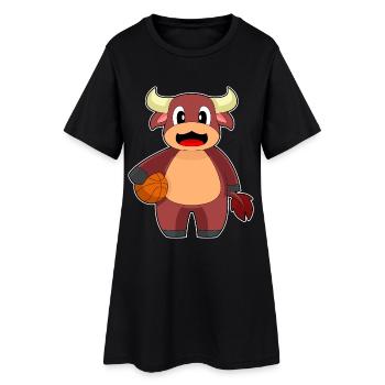 Taureau Basketteur Basket-ball - Robe T-shirt Femme - noir - Devant