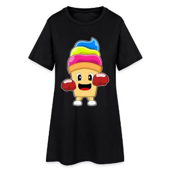 Cupcake Boxer Boxhandschuhe - Frauen T-Shirt-Kleid - Schwarz - Vorne
