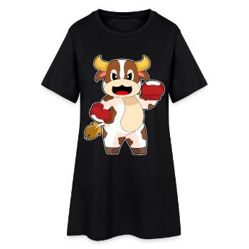 Cow Boxer Gants de boxe Boxe - Robe T-shirt Femme - noir - Devant