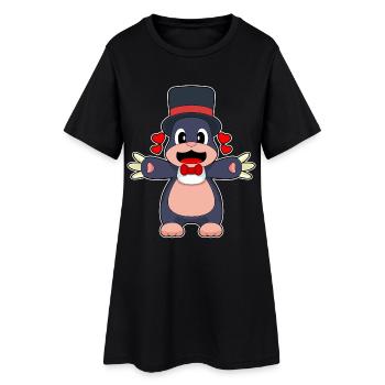 Mole Groom Chapeau haut de forme Mariage - Robe T-shirt Femme - noir - Devant