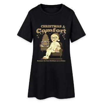 Noël et commodité - Robe T-shirt Femme - noir - Devant