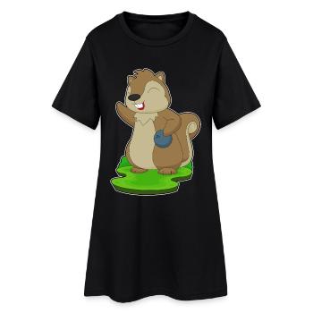 Écureuil Bowling Boule de bowling - Robe T-shirt Femme - noir - Devant