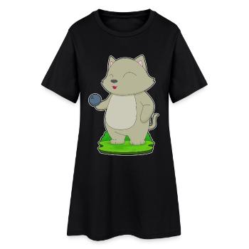 Cat Bowling Boule de bowling - Robe T-shirt Femme - noir - Devant