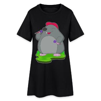 Fléchette Taupe Fléchette - Robe T-shirt Femme - noir - Devant