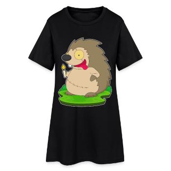 hérisson Halloween Zombie - Robe T-shirt Femme - noir - Devant