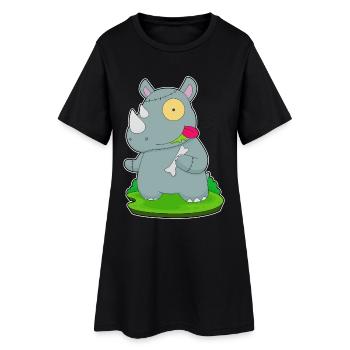 Nashorn Halloween Zombie - Frauen T-Shirt-Kleid - Schwarz - Vorne