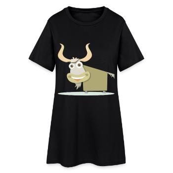 Illustration joyeuse d’une vache tibétaine. - Robe T-shirt Femme - noir - Devant