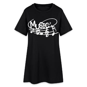 la musique dans la peau (blanc) - Robe T-shirt Femme - noir - Devant