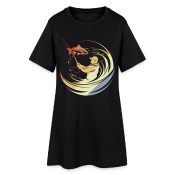 Pêche vintage - Robe T-shirt Femme - noir - Devant