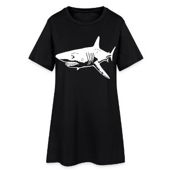 Le requin blanc prédateur - Robe T-shirt Femme - noir - Devant