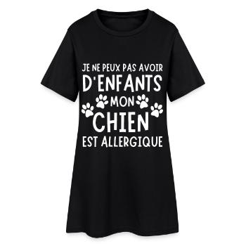 Je ne peux pas mon chien est allergique 1 - Robe T-shirt Femme - noir - Devant