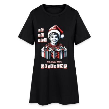 Kinder Beschenken - Frauen T-Shirt-Kleid - Schwarz - Vorne
