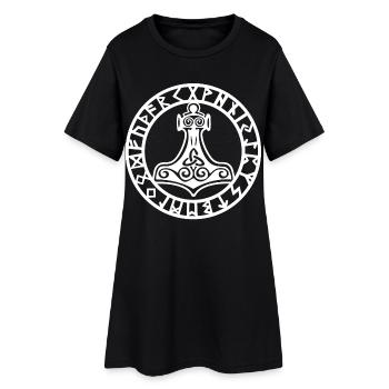 Marteau viking blanc - Robe T-shirt Femme - noir - Devant