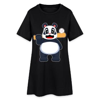 Panda Baseball Batte de baseball - Robe T-shirt Femme - noir - Devant