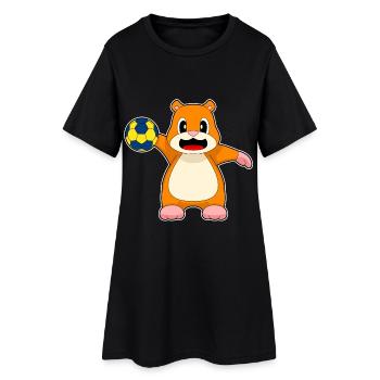 Hamster Handball Joueur Handball - Robe T-shirt Femme - noir - Devant