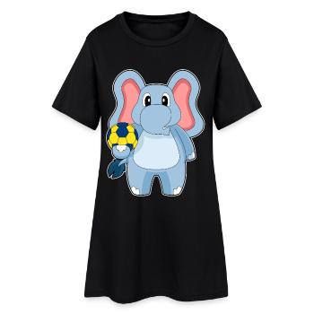Eléphant Handball Joueur Handball - Robe T-shirt Femme - noir - Devant