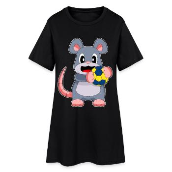 Souris Handball Joueur Handball - Robe T-shirt Femme - noir - Devant
